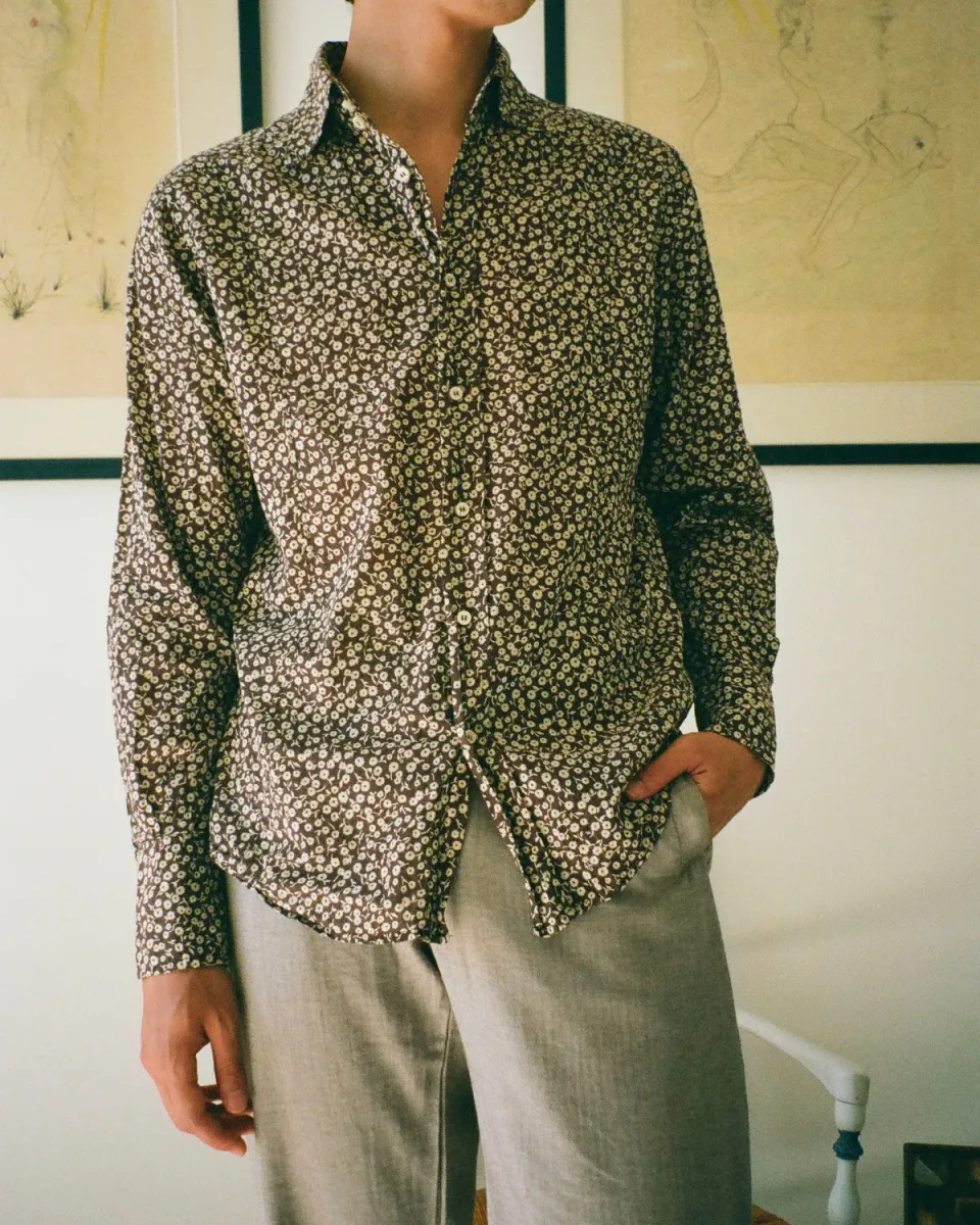 Erevan Will chemise marron fleur
