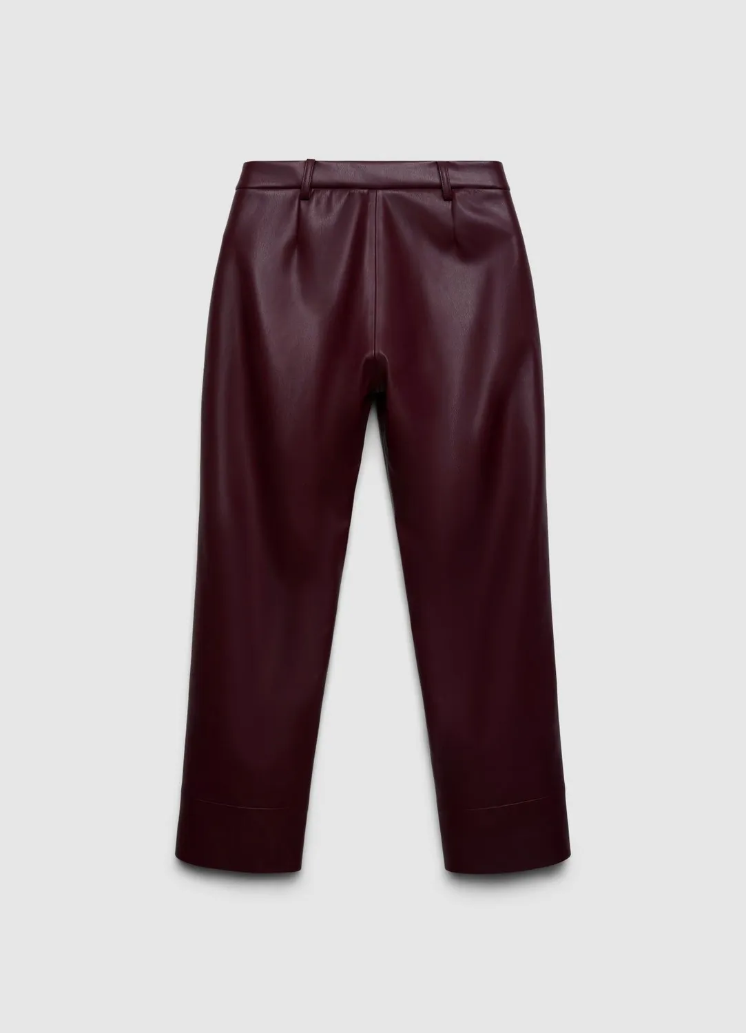Calliope pantalon straight simil cuir noir bouton zip