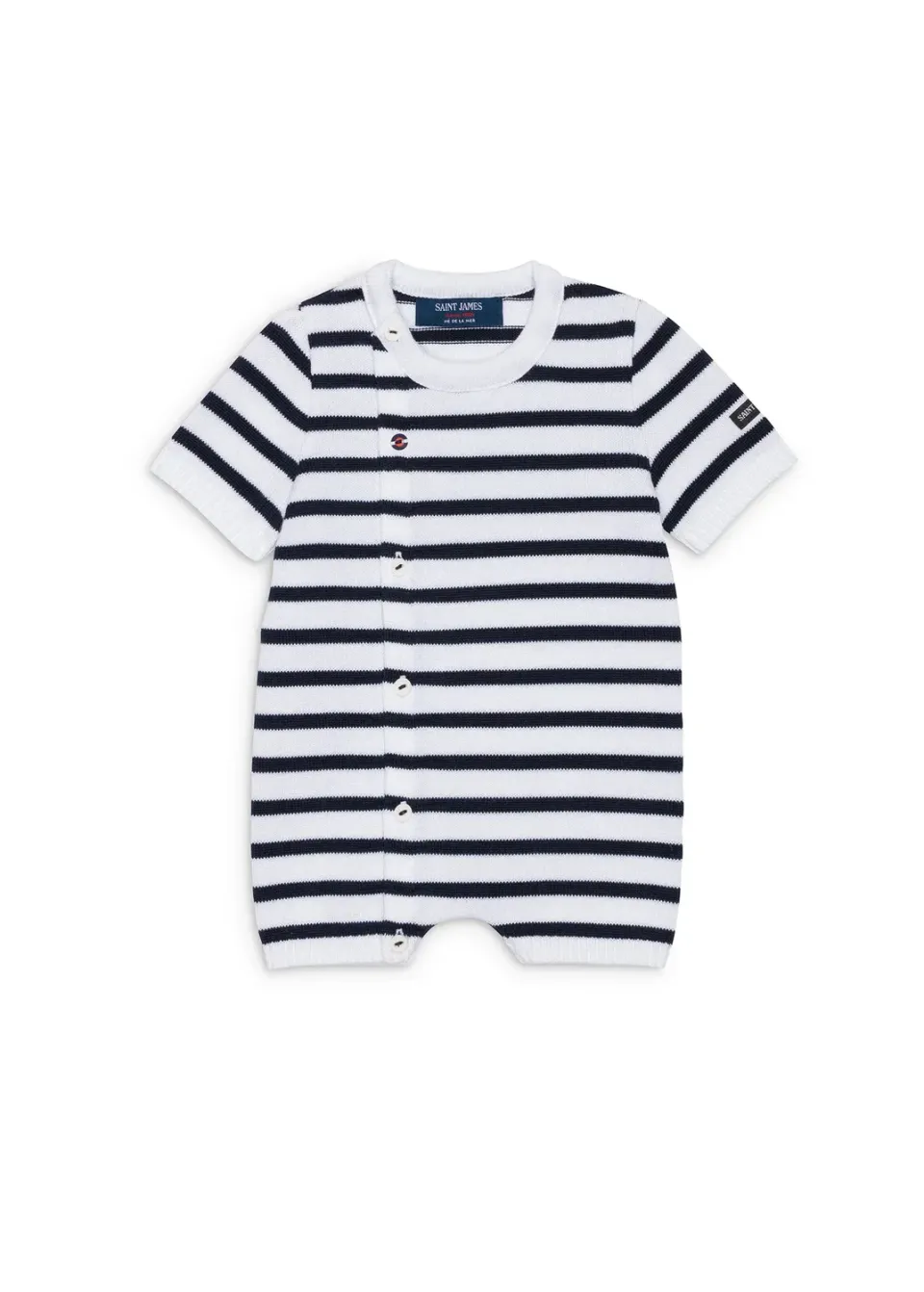 Saint James combinaison rayée blanc marine coton bébé