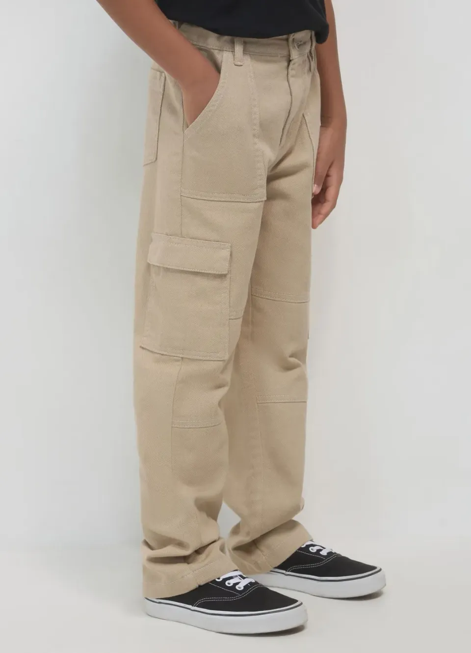 Calliope pantalon cargo garçon coton fermeture zip