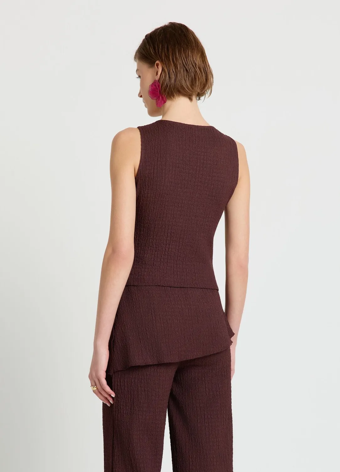 Calliope gilet col V boutonné femme XS texturé