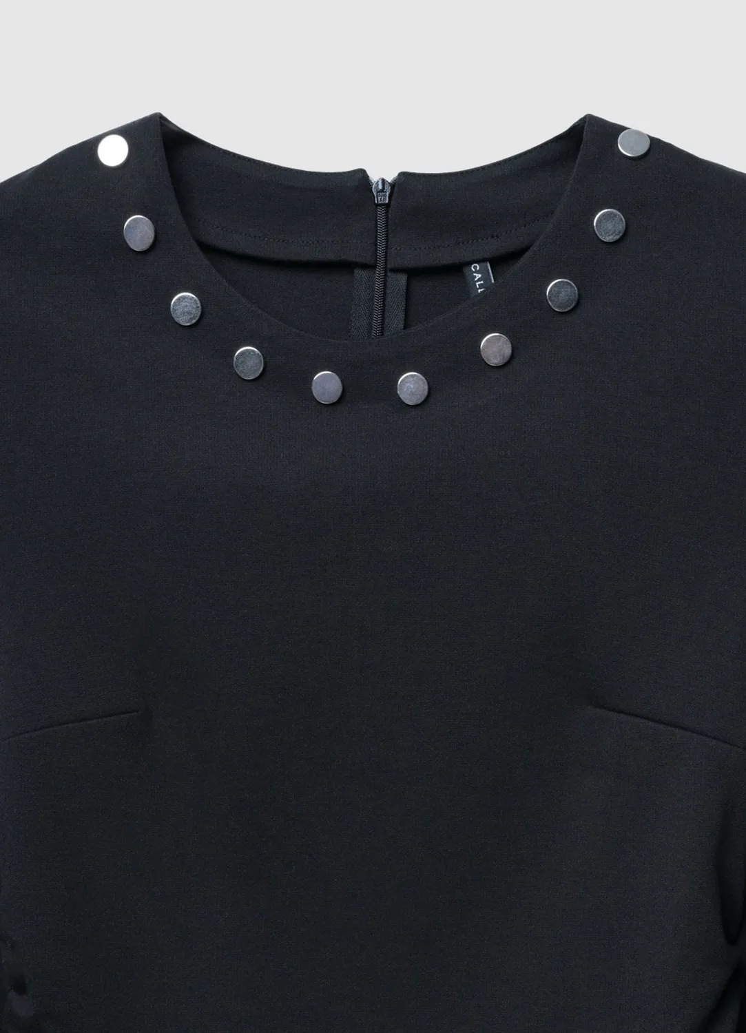 Calliope robe courte drapée clous manches longues S