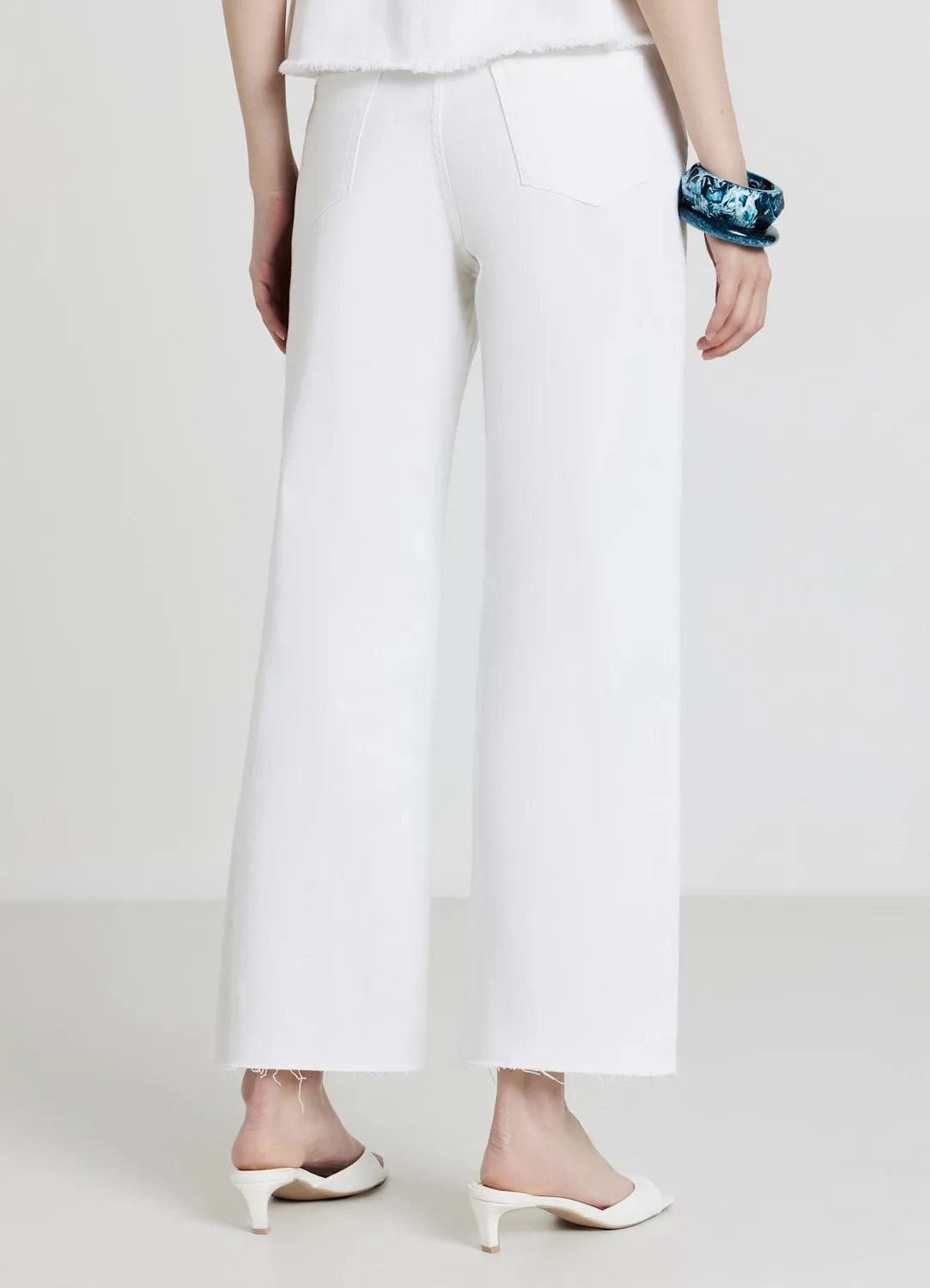Calliope Pantalon straight femme broderies coton