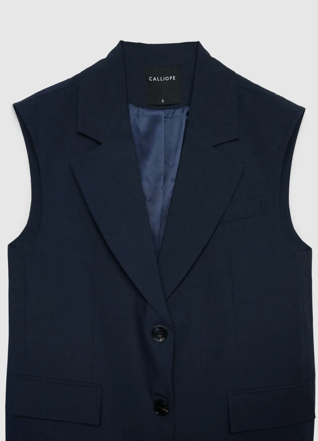 Calliope Gilet long 2 boutons gilet tailleur femme