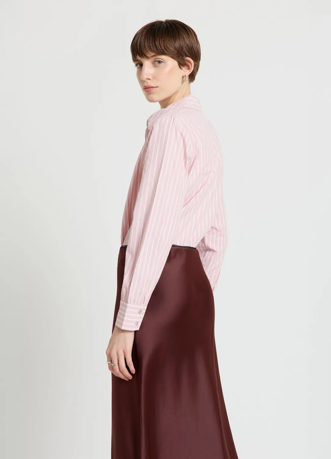 Calliope chemise rayée femme S crop à pinces