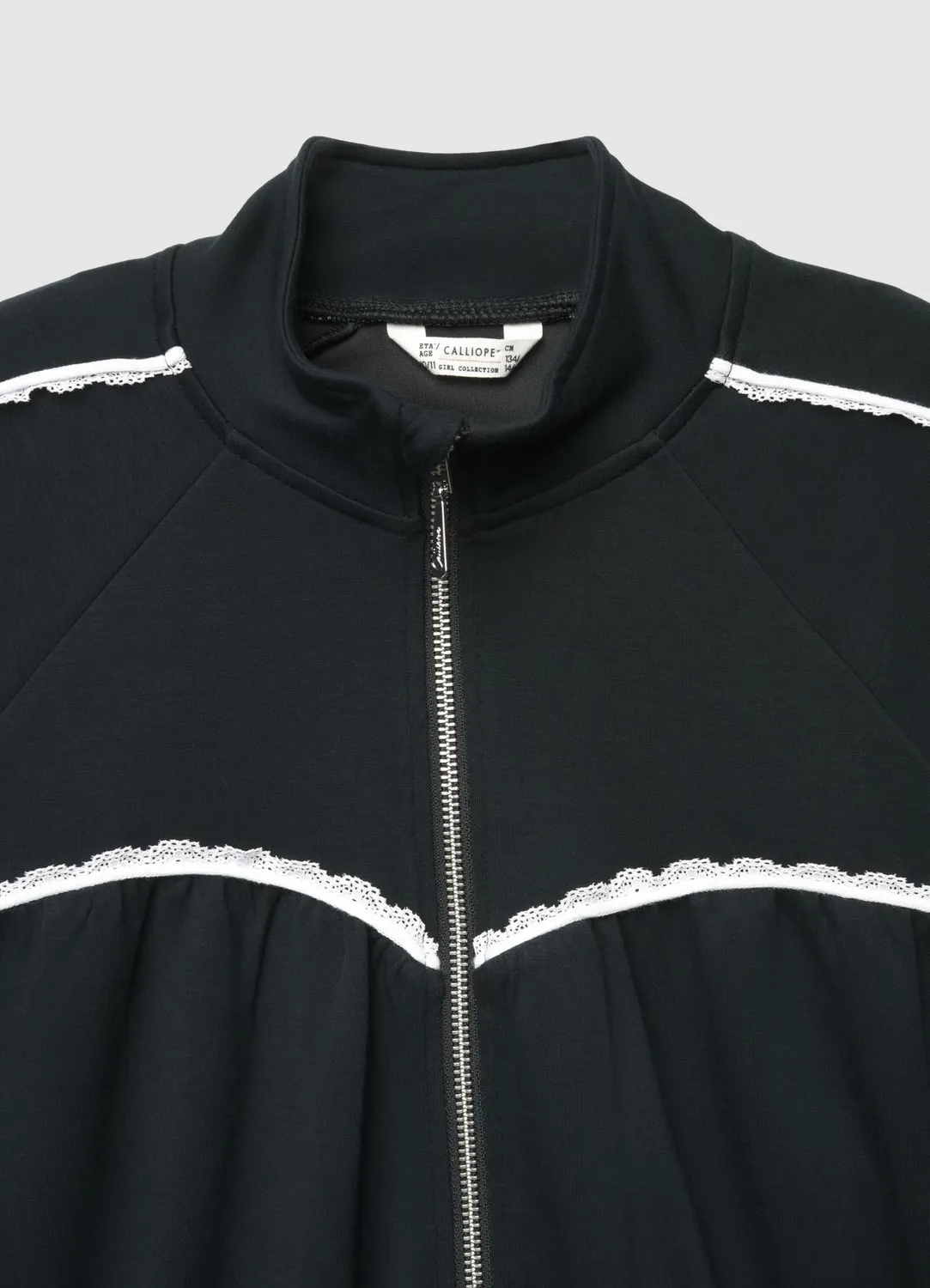 Calliope sweat zippé dentelle fille sans capuche