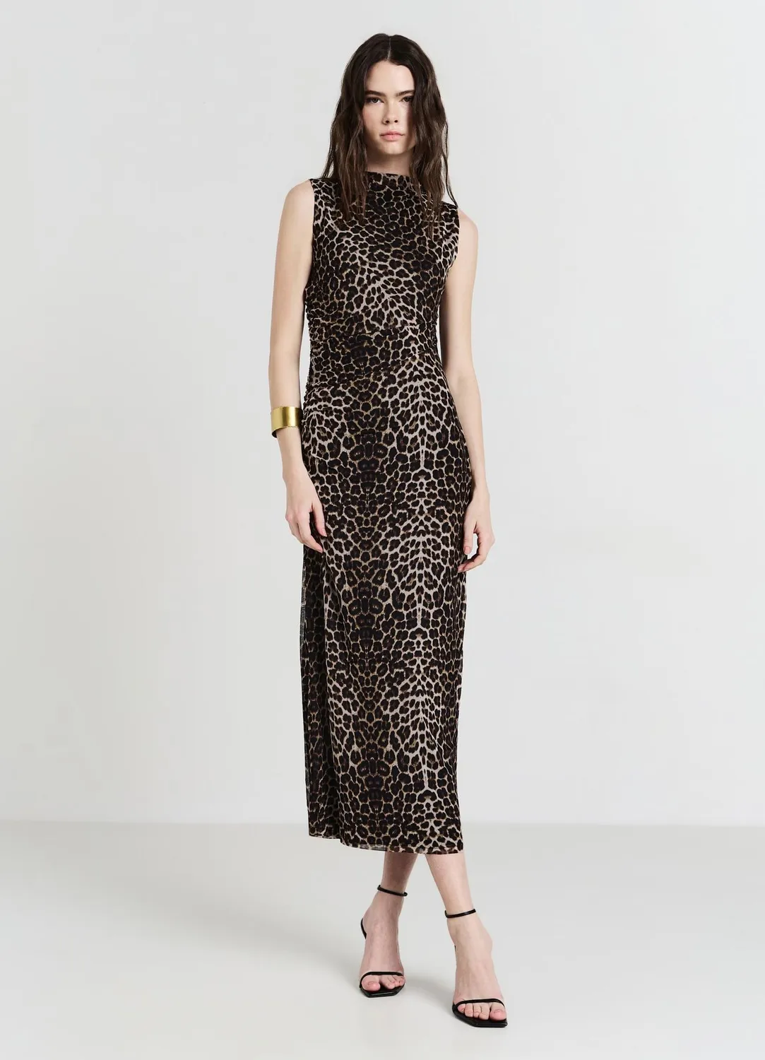 Calliope robe longue animalier sans manches