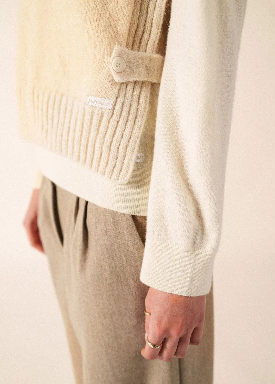 Saint James Ciboure plastron laine écume T1-T2