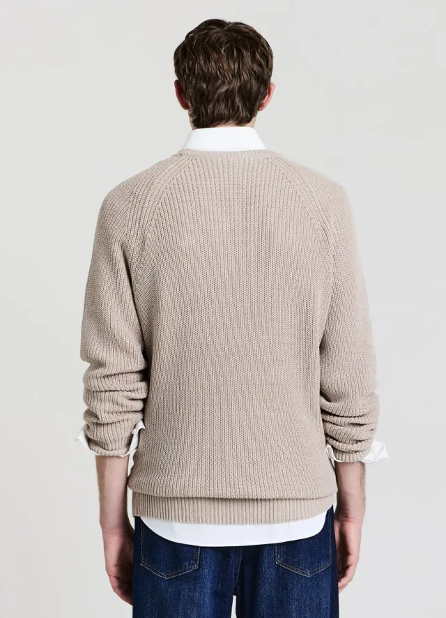 Calliope pull à côtes manches raglan homme col rond