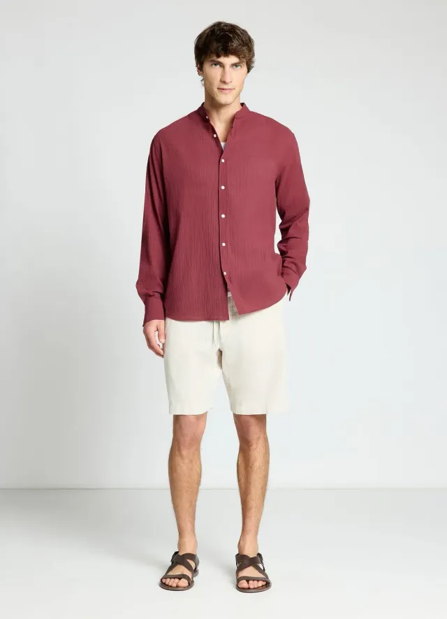 Calliope chemise homme col coréen froissée