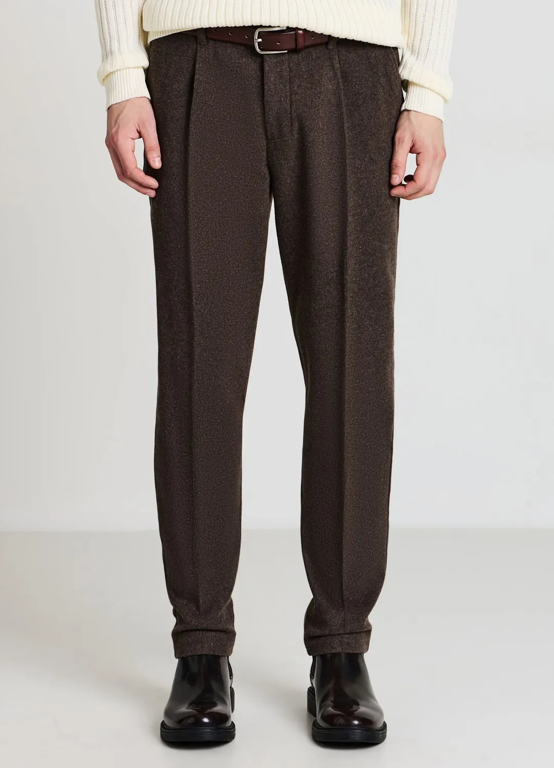 Calliope Pantalon Homme Mélange Laine Coupe Droite