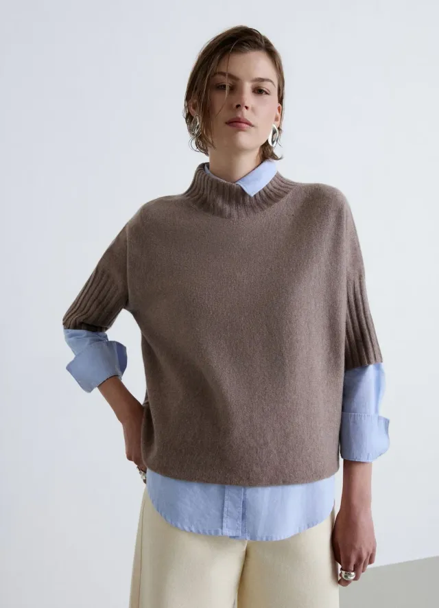 Calliope pull col bateau manches 3/4 femme uni