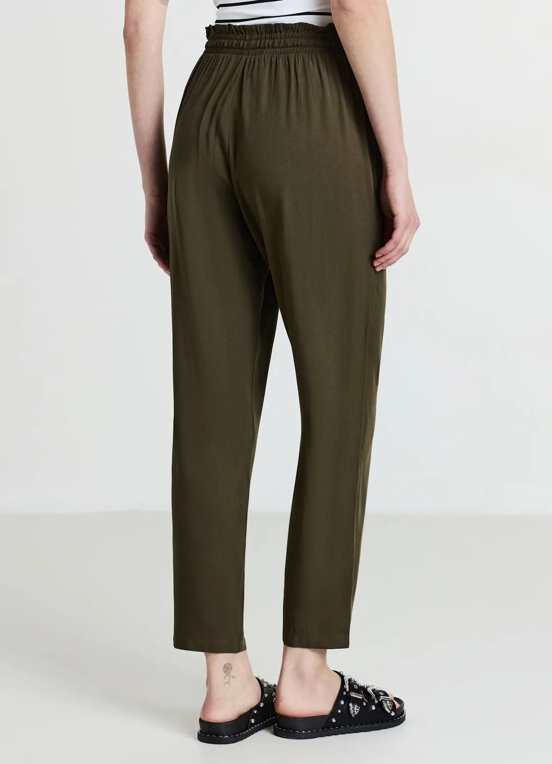 Calliope pantalon long uni femme à coulisse coupe regular