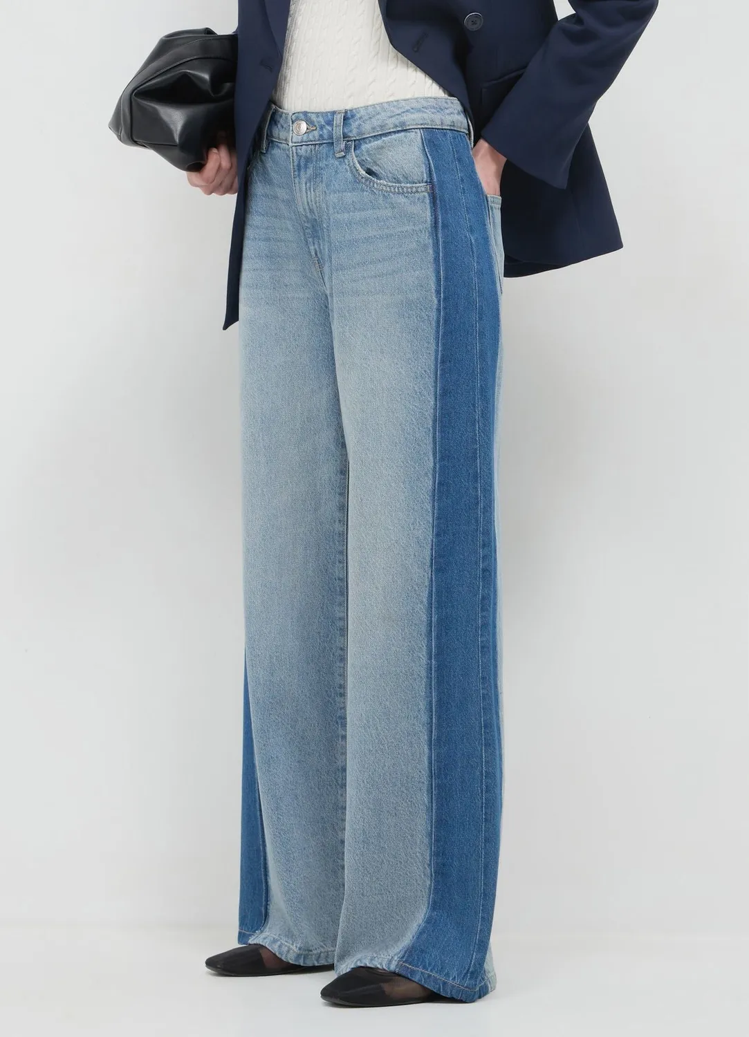 Calliope Jean femme super wide leg bande latérale