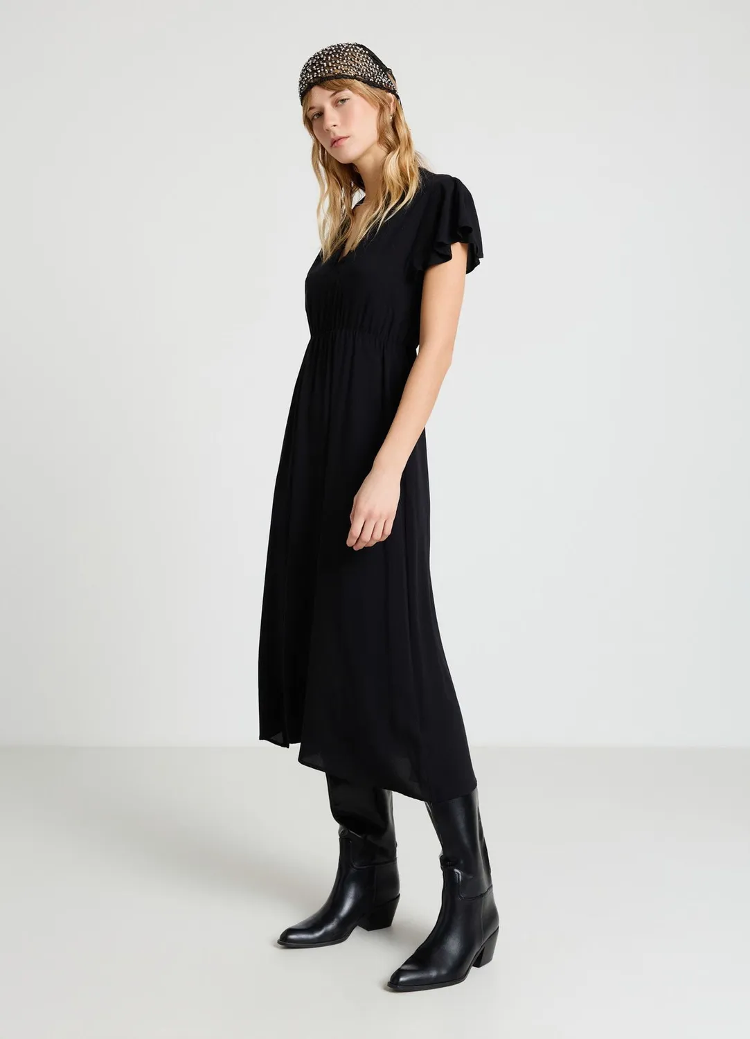 Calliope Atelier robe à volants robe femme col V