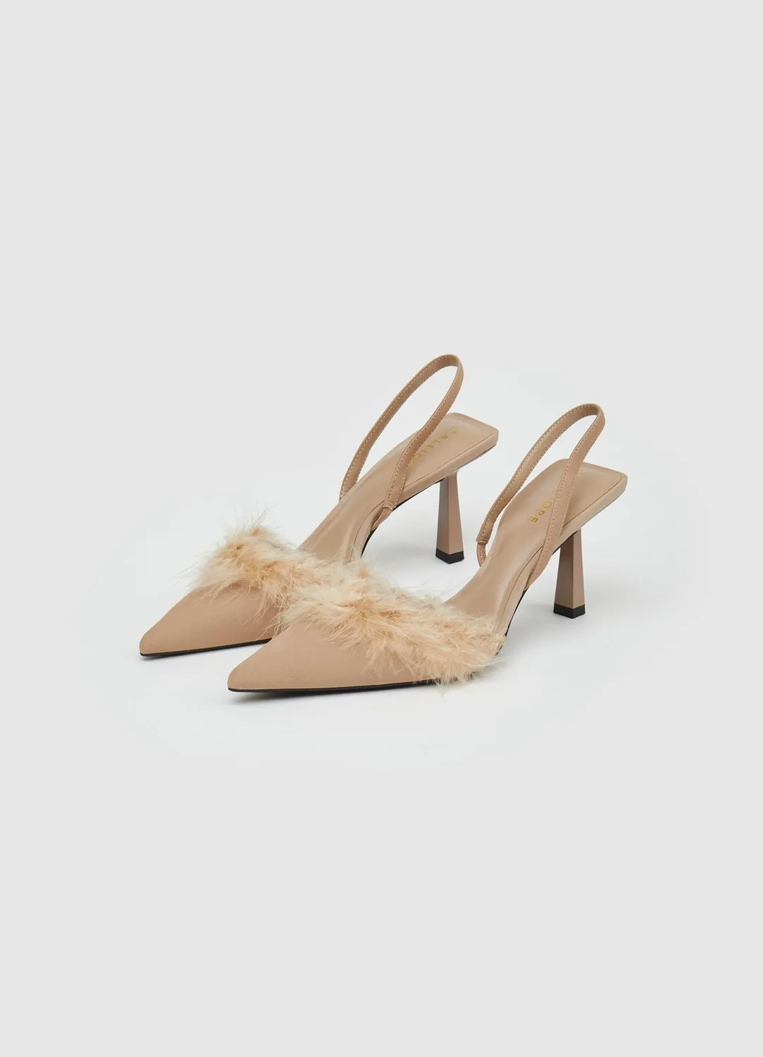 Calliope escarpins slingback plume talon 8 cm
