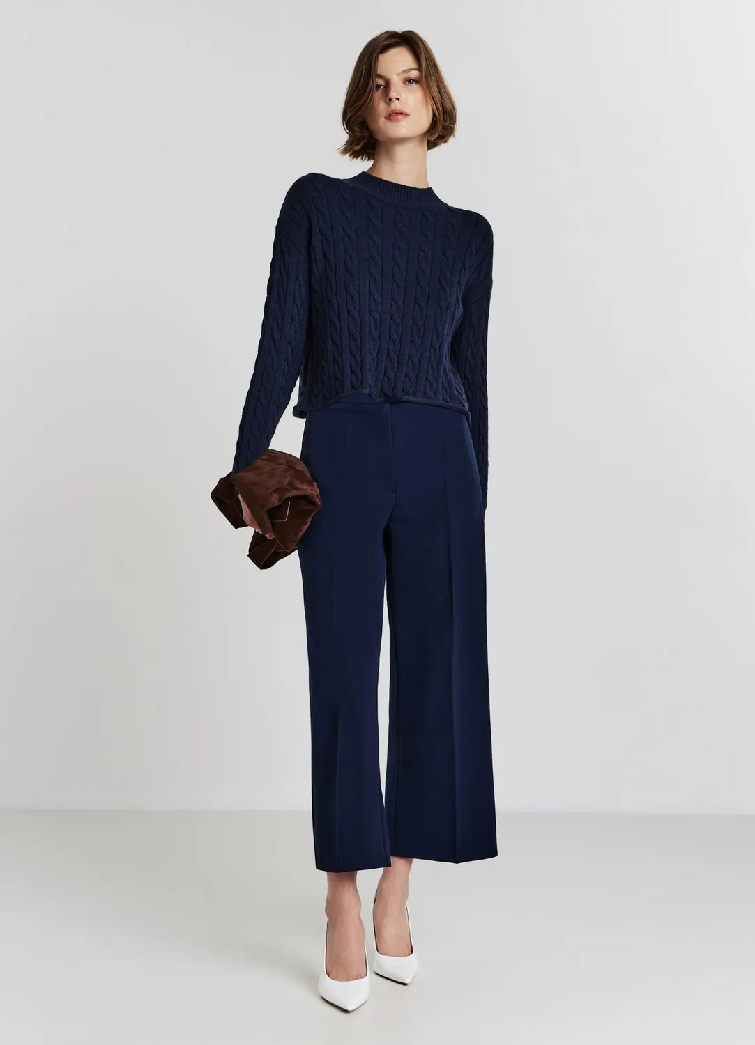 Calliope Maglia Crop Trecce pull femme crop