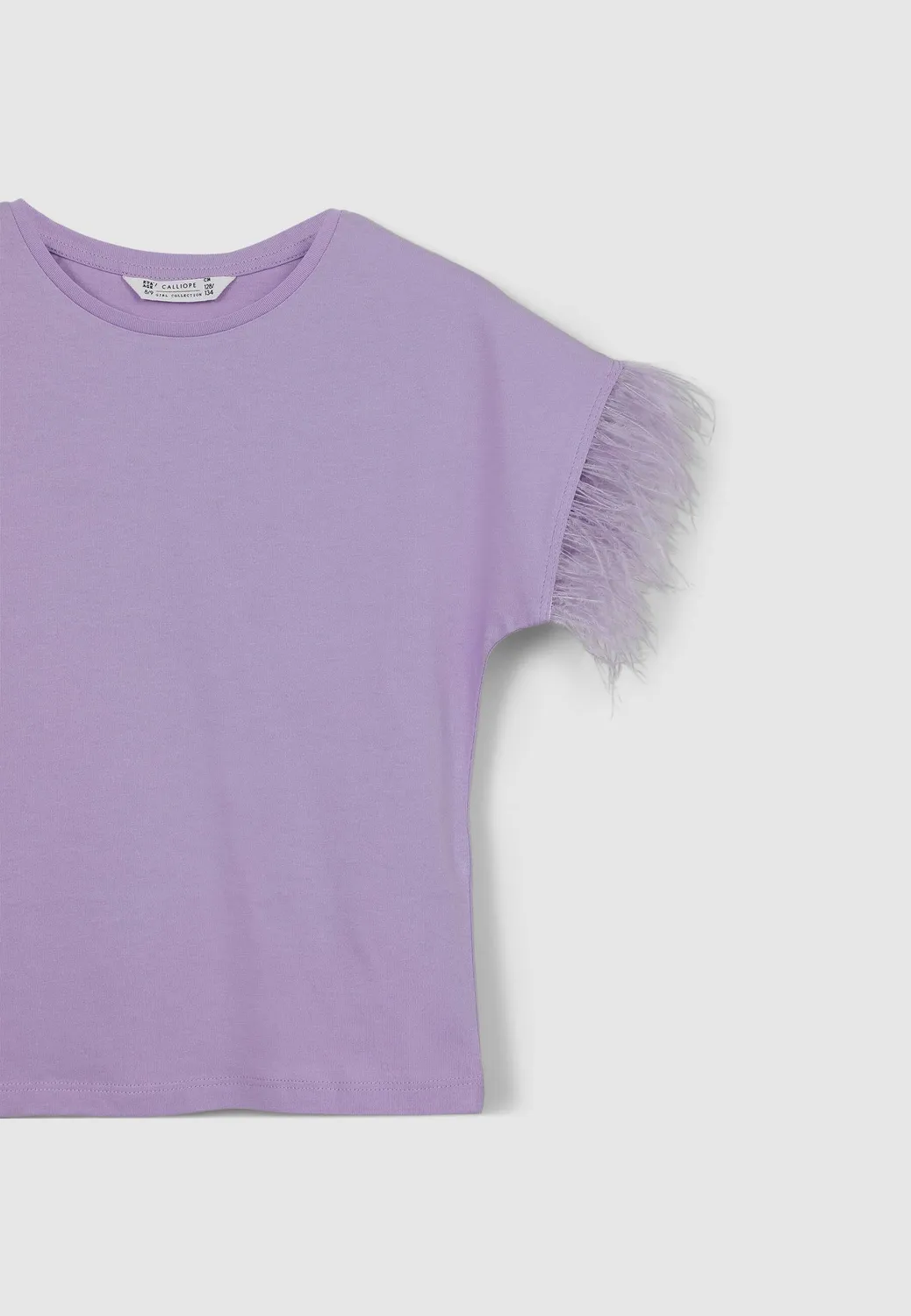 Calliope t-shirt fille manches courtes plumes