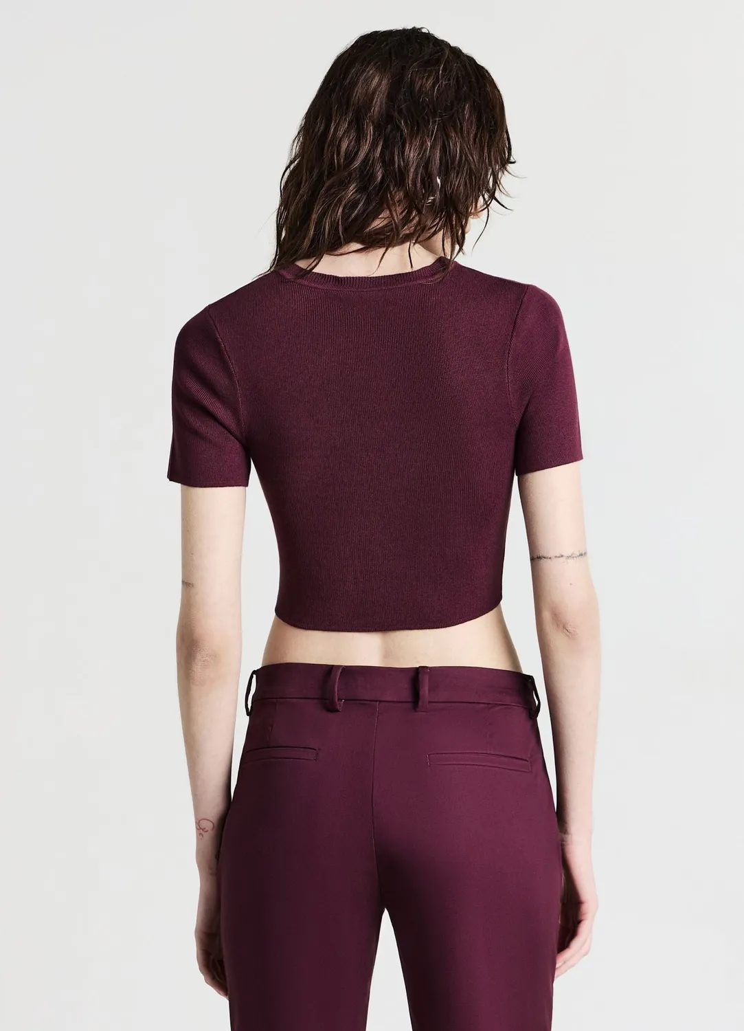 Calliope t-shirt uni femme col rond manches courtes
