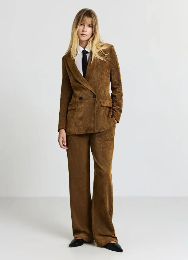 Calliope pantalon palazzo rayé femme bureau