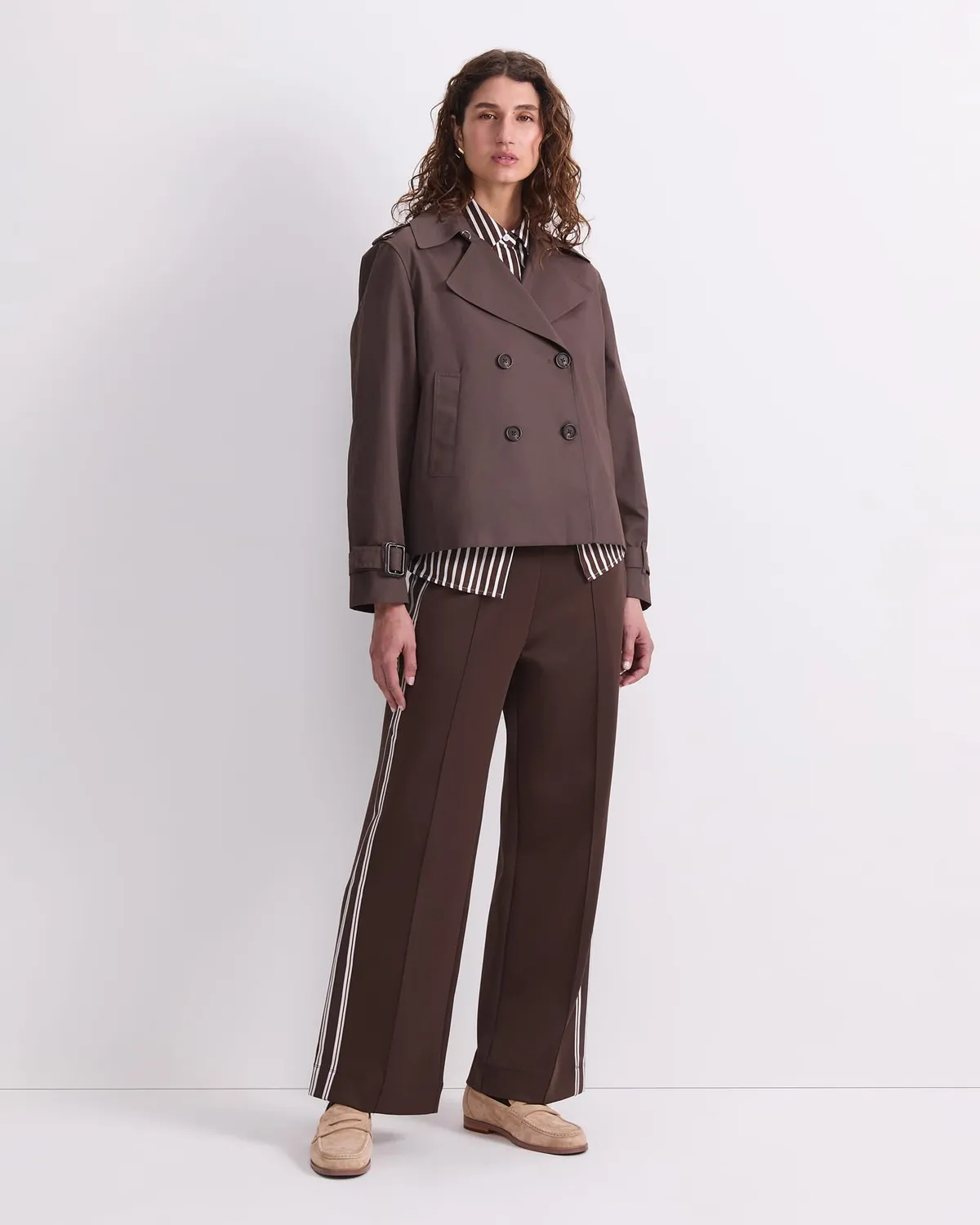 Sportscraft Audrey Crop trench court 100% lin