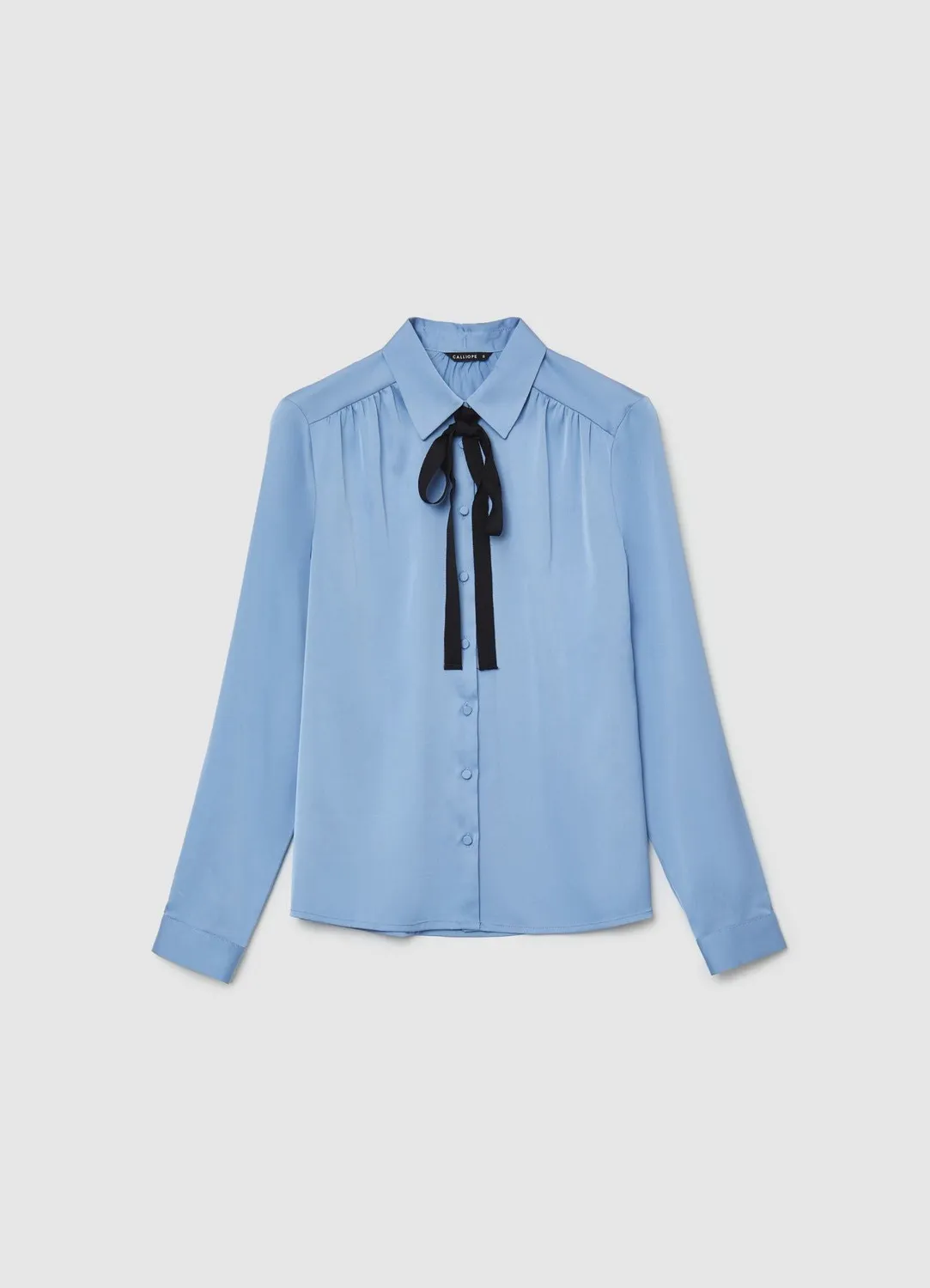 Calliope chemise satinée à lavallière femme