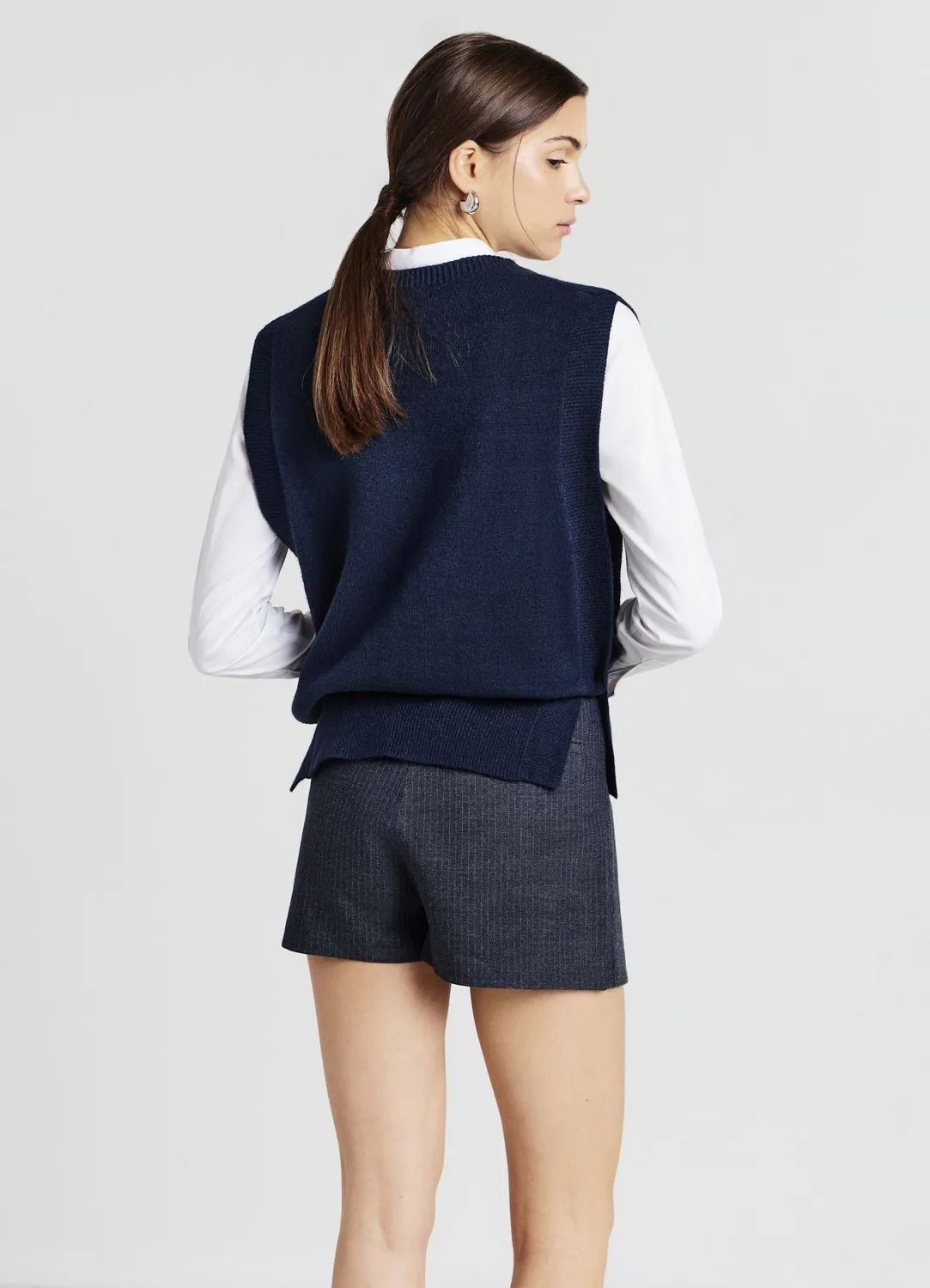 Calliope gilet en maille sans manches femme col rond