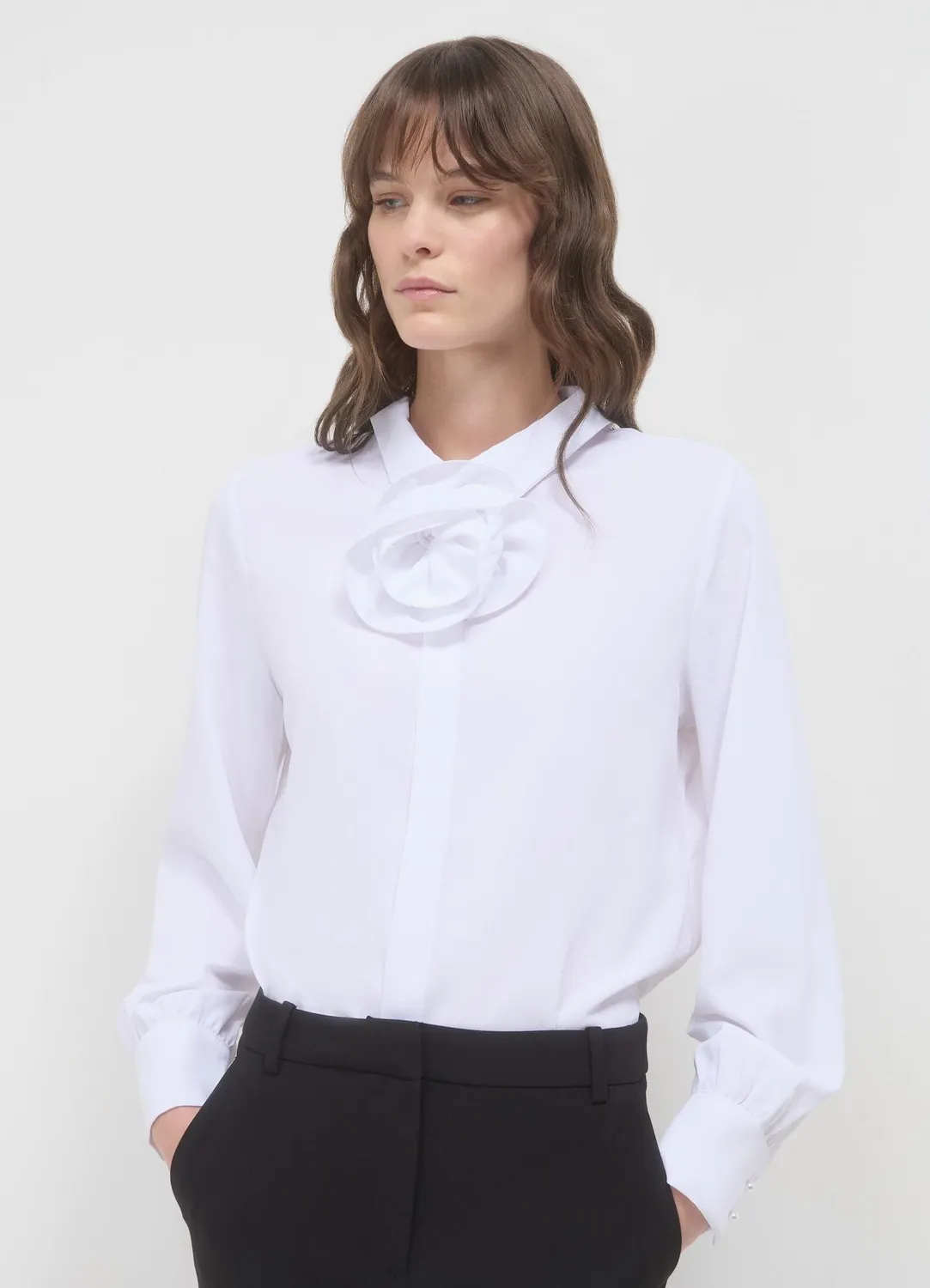 Calliope blouse rose femme manches longues