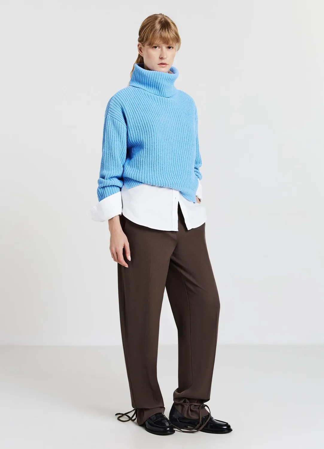 Calliope pull col roulé uni femme maille unie