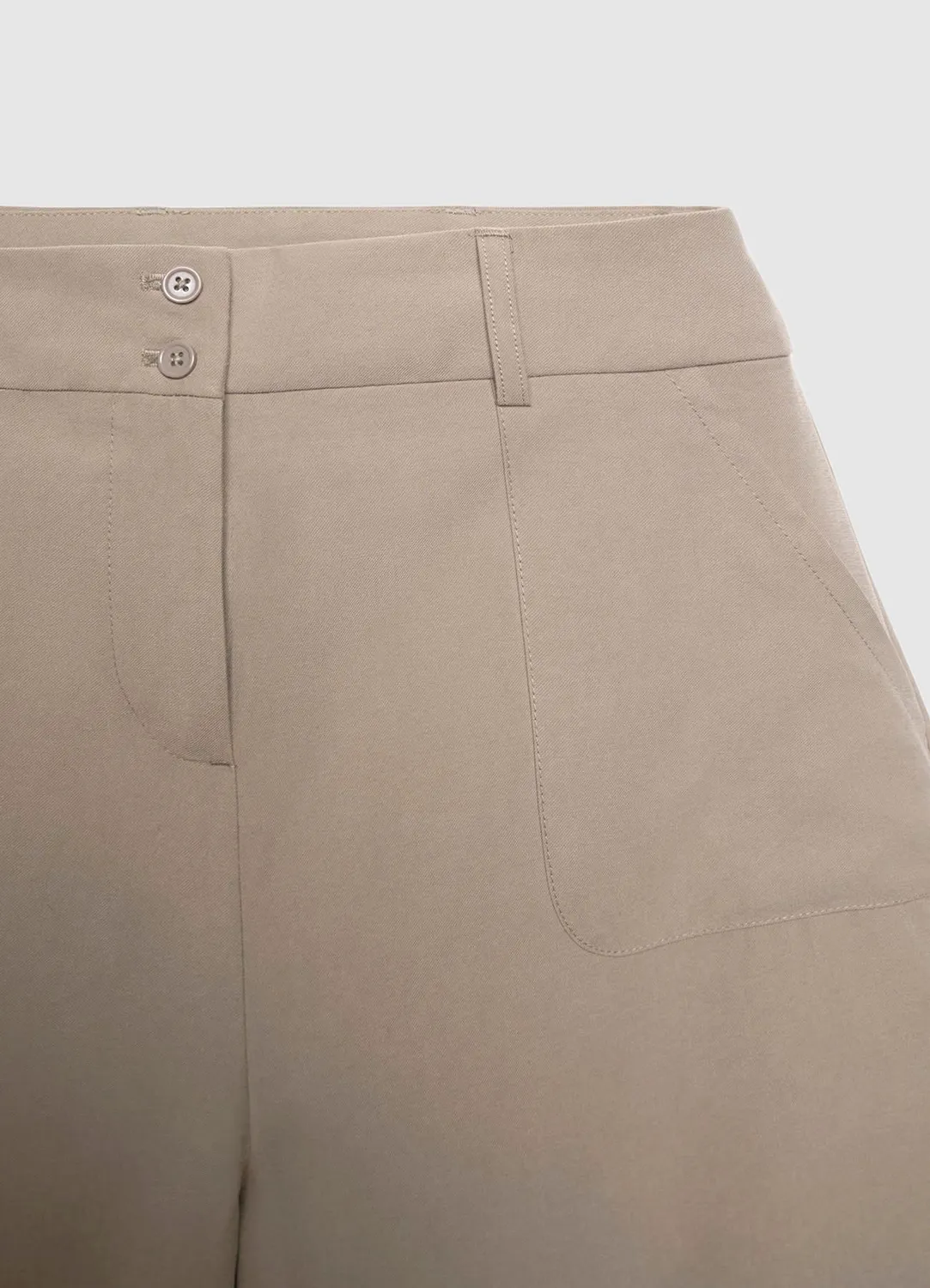 Calliope Bermuda Femme Uni Poches Plaquées