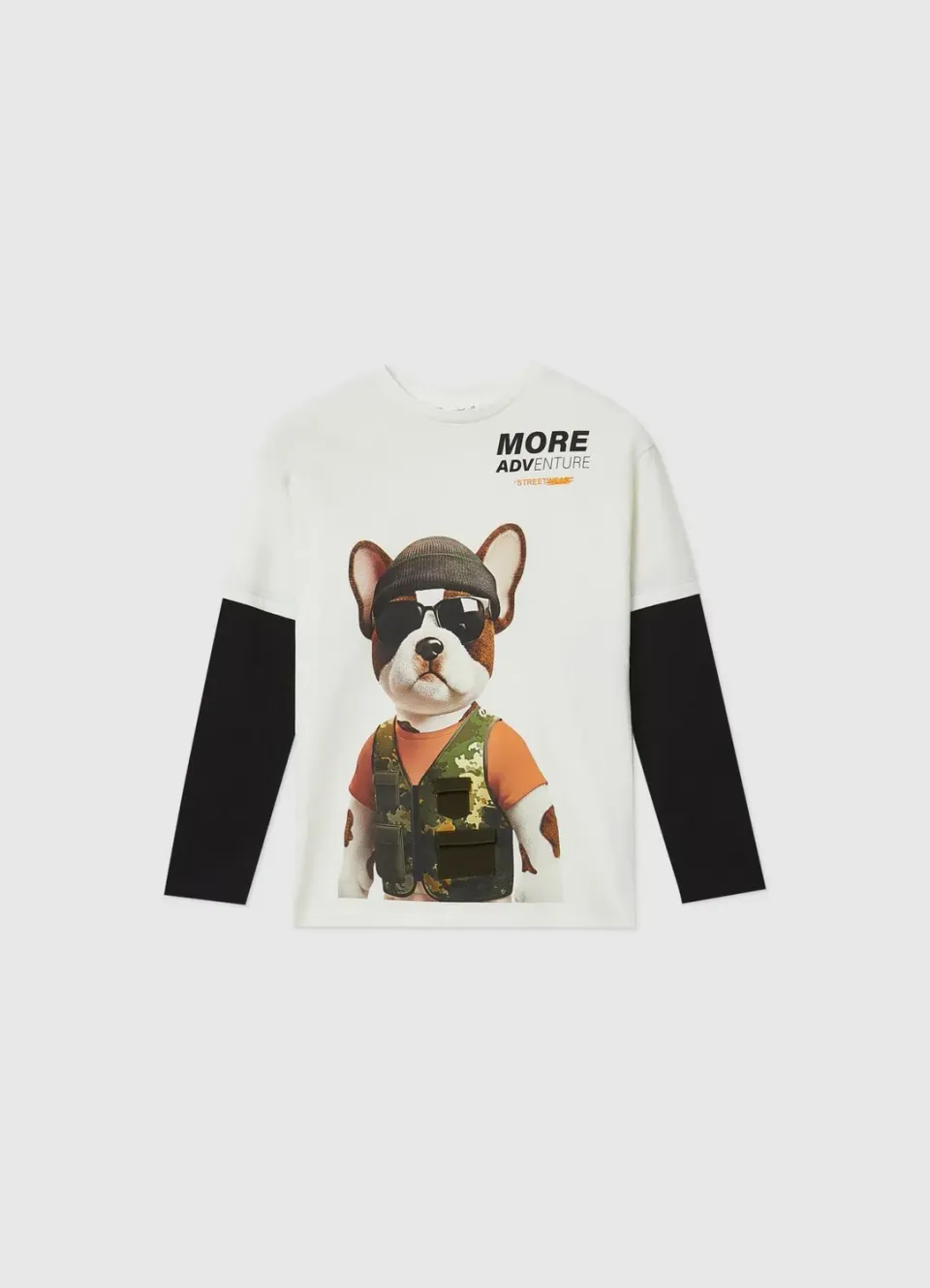 Calliope t-shirt garcon manches longues imprime chien 3D