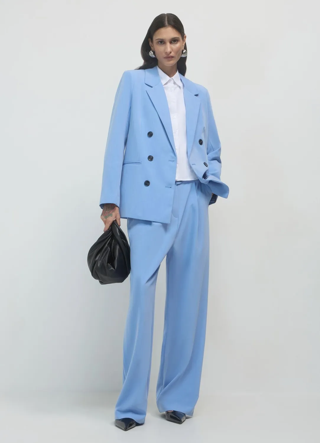 Calliope Pantalon palazzo à pinces femme fluide