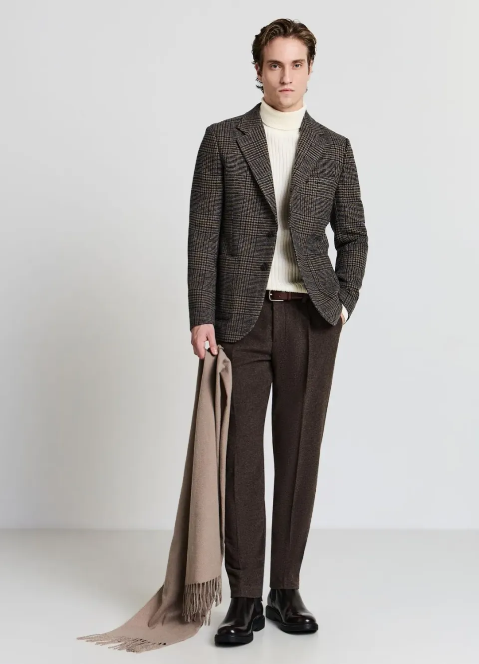 Calliope Pantalon Homme Mélange Laine Coupe Droite