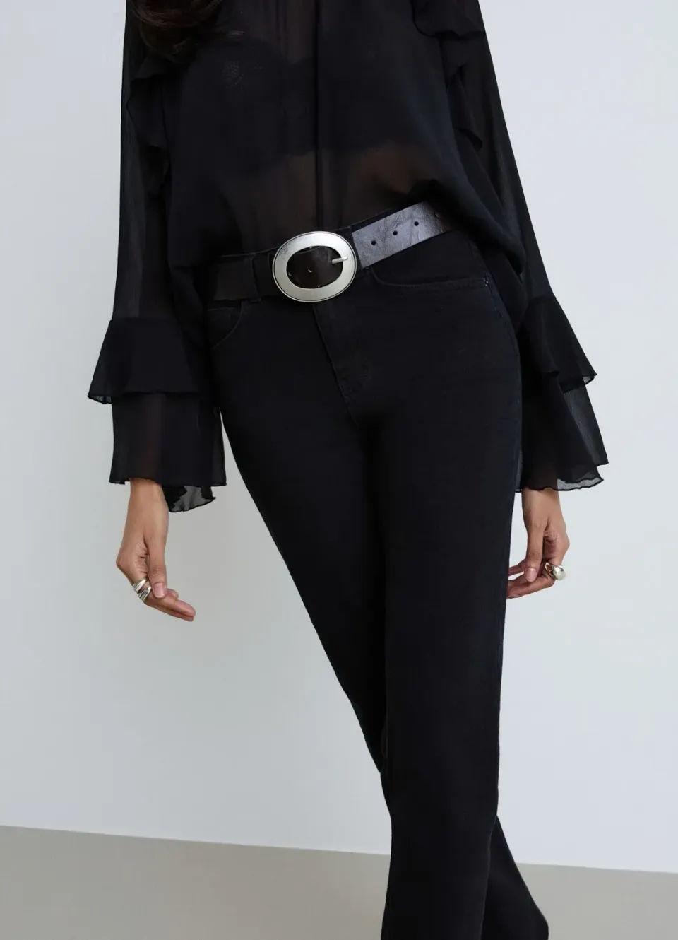 Calliope ceinture boucle ovale femme argenté