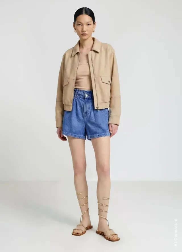 Calliope Shorts Jeans Paper Bag short femme taille haute
