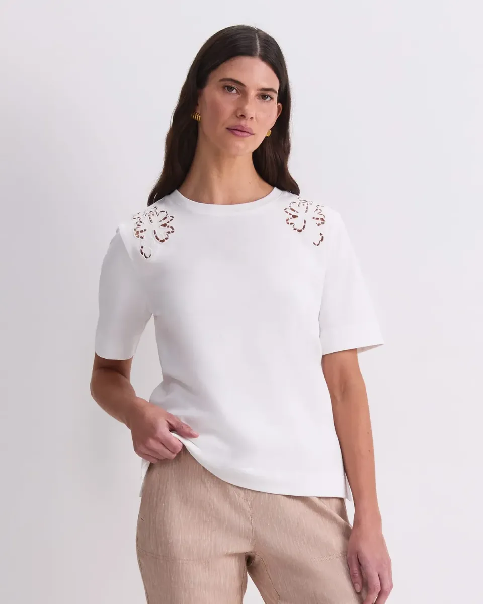 Sportscraft Paloma tee coton femme broderie