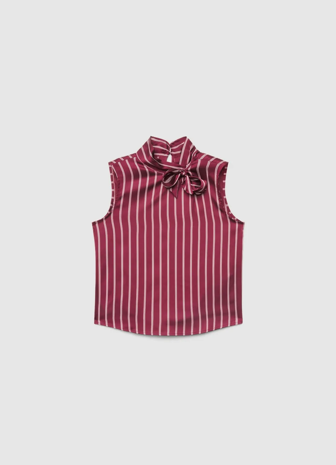 Calliope top rayé femme lavallière sans manches