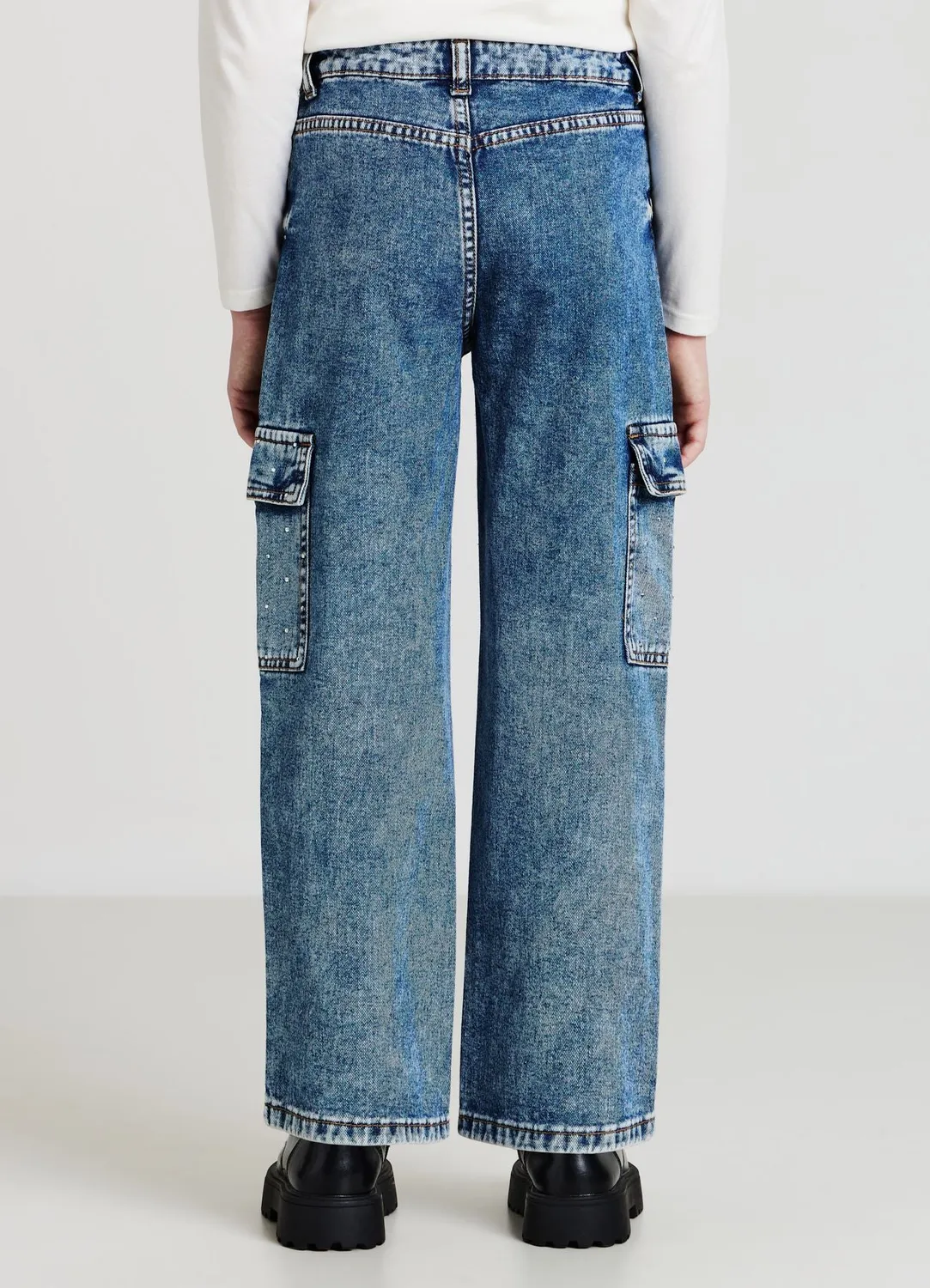 Calliope Jean Cargo Fille Strass Large 4-5 ans