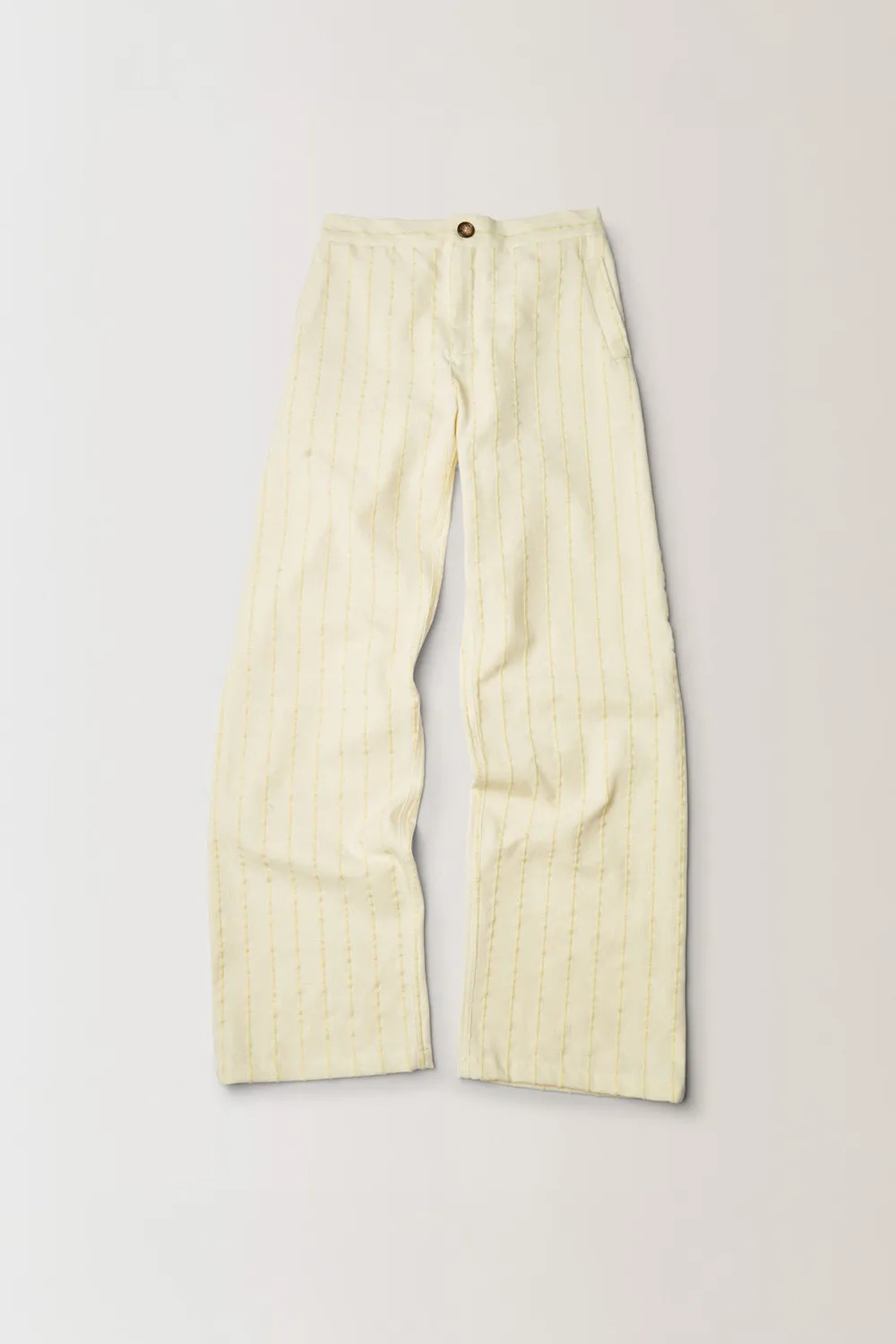 Erevan Capon Crème pantalon jacquard coton