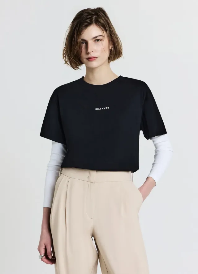 Calliope t-shirt imprime col rond coton femme