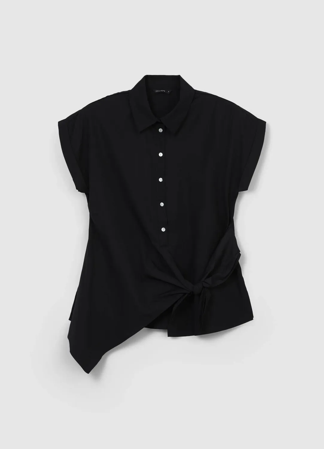 Calliope chemise nœud manches courtes coton