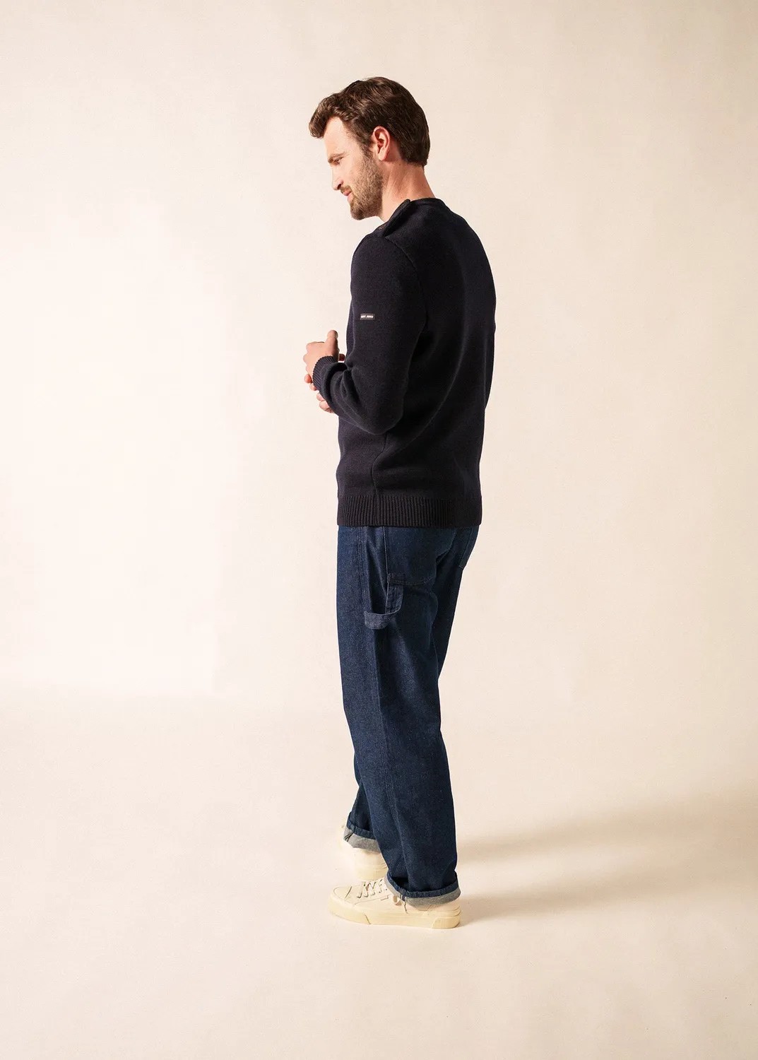 Saint James Cancale pull marin navy 100% laine