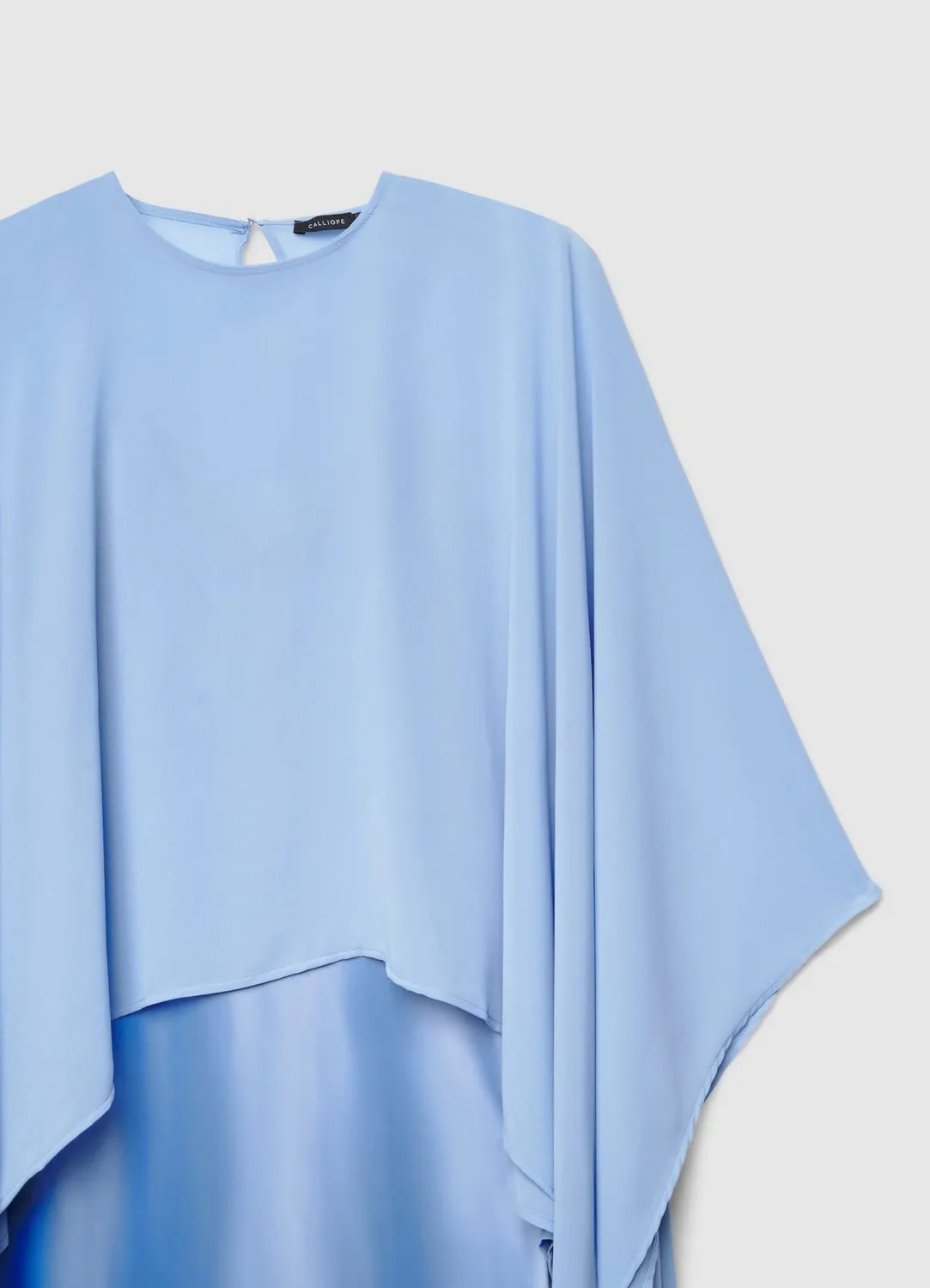 Calliope robe longue cape kimono col rond fente goutte