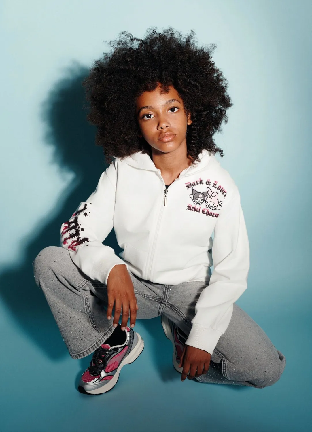 Calliope sweat Kuromi fille zippé capuche