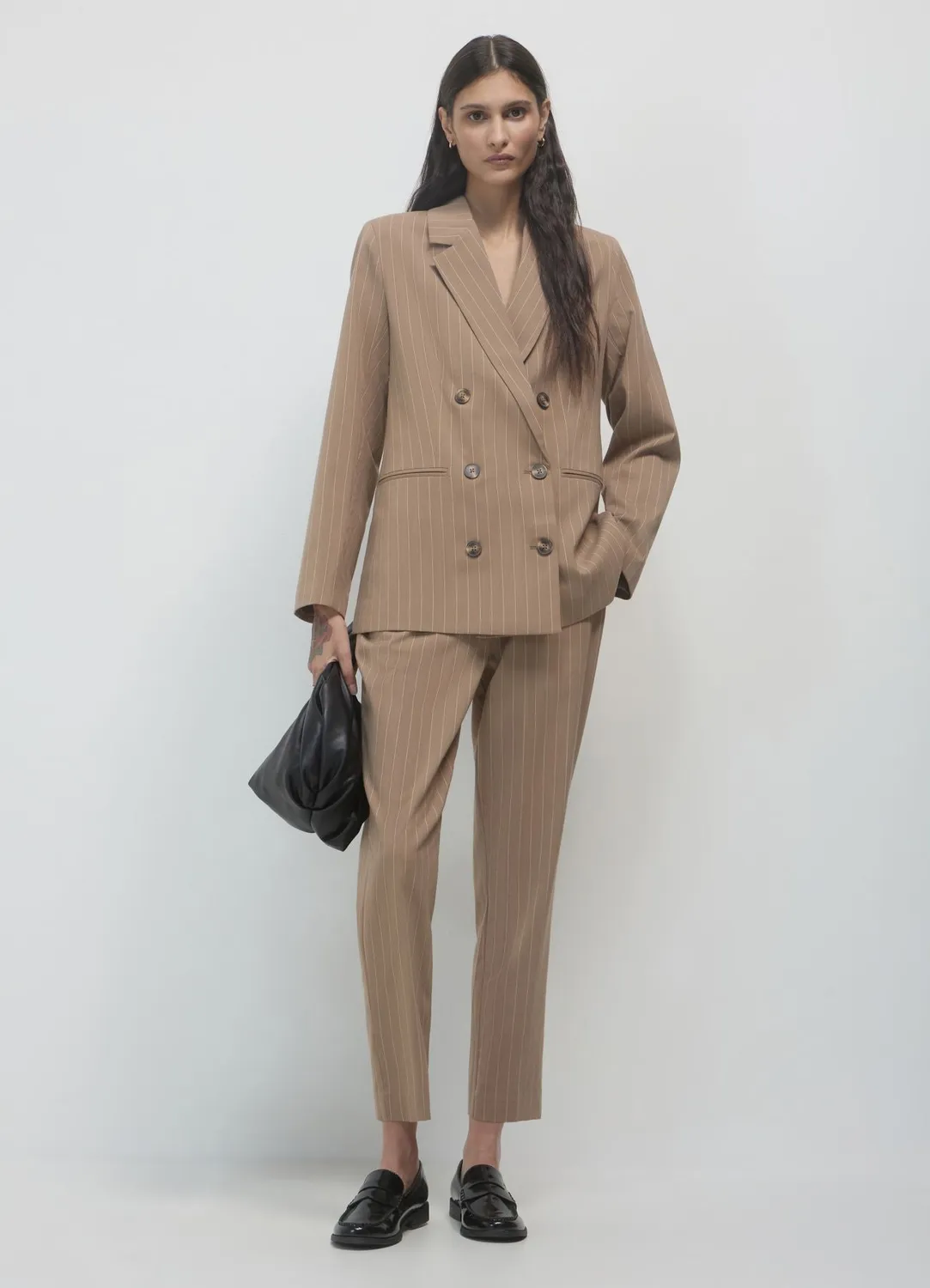 Calliope veste double boutonnage rayures craie femme