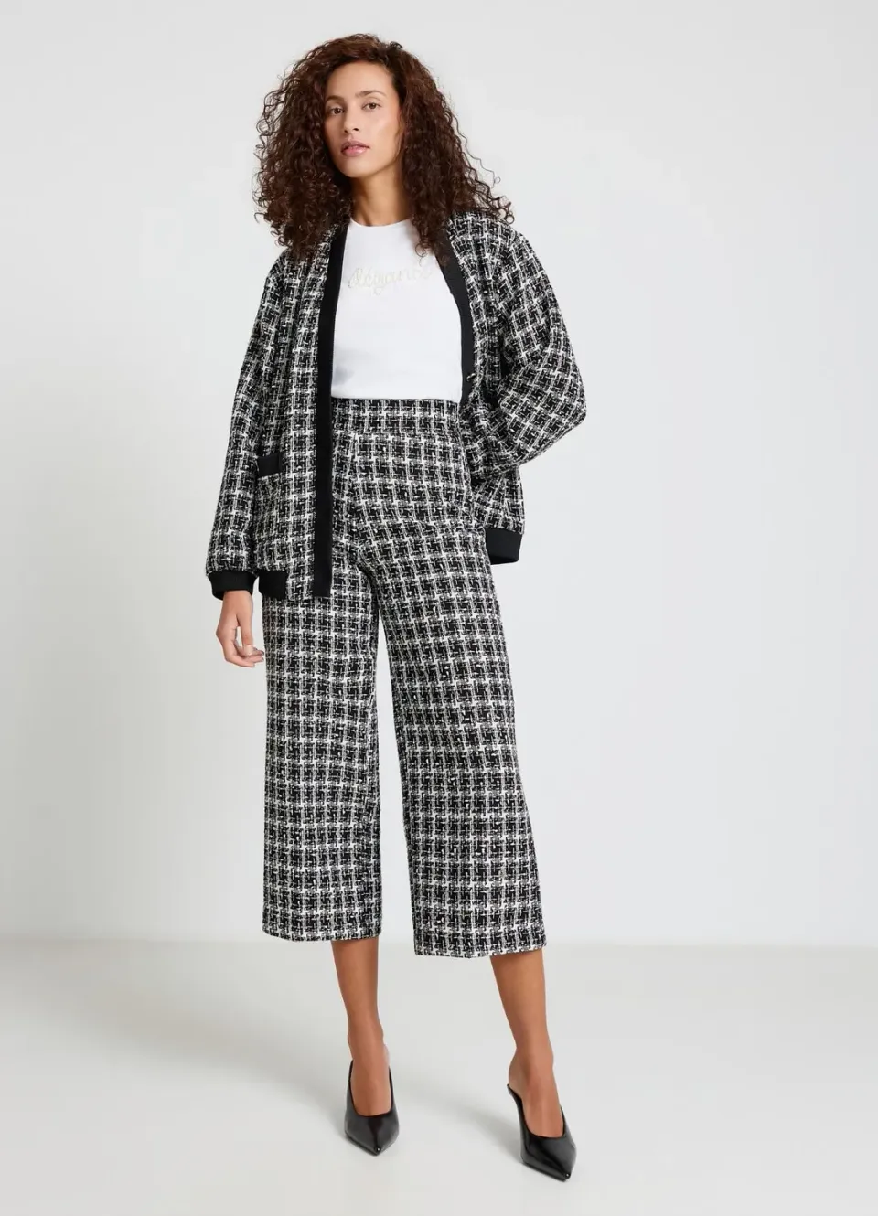 Calliope pantalon palazzo court femme tweed