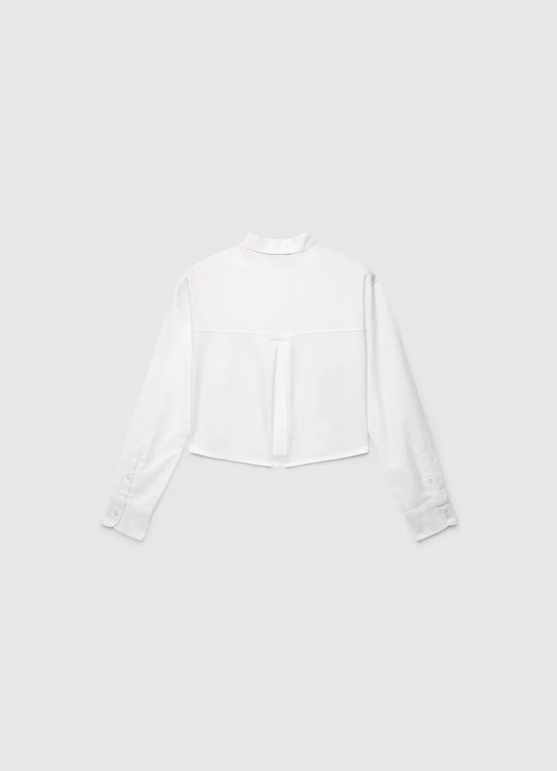 Calliope chemise crop oxford uni femme manches longues