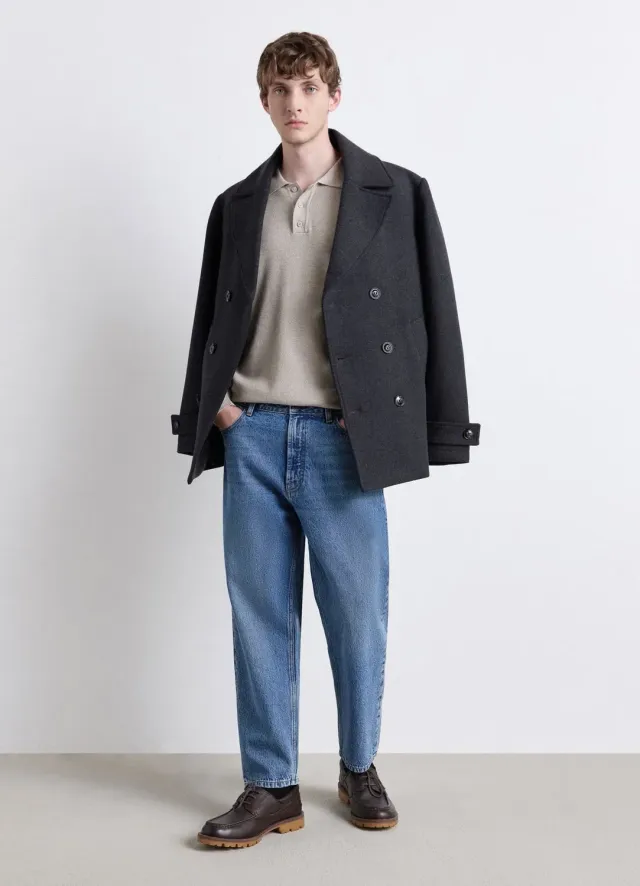 Calliope polo homme manches longues texturé