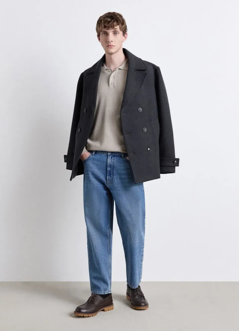 Calliope polo homme manches longues texturé