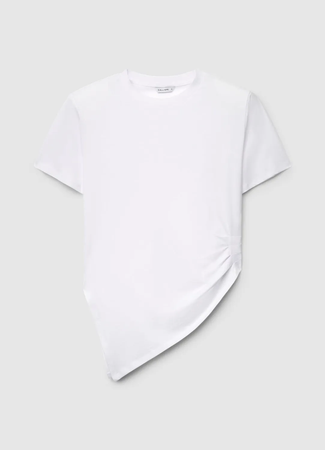 Calliope t-shirt froncé latéral femme asymétrique